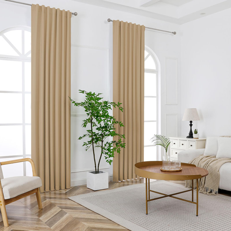 Rideau occultant, ensemble de rideaux occultant et isolant avec passe-tringle 100% l 52 po x L 96 po, beige