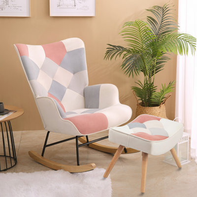 Chaise berçante rembourrée Kerth