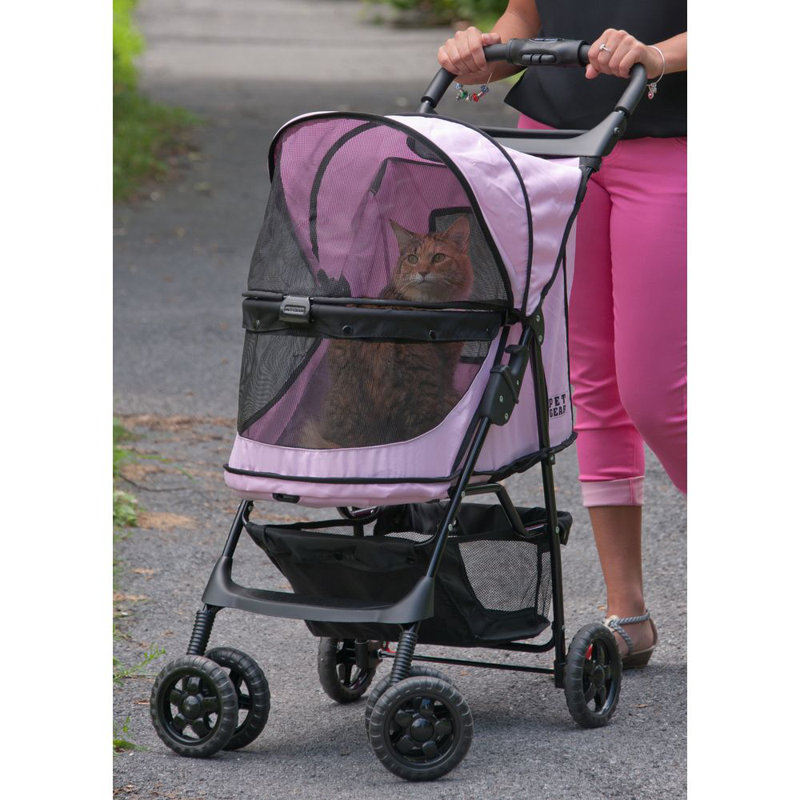 Foldable Pet Stroller, Pink Diamond