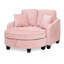 Canapé à deux places, canapé-lit double avec accoudoirs et dossiers irréguliers, repose-pieds avec espace de rangement, deux petits coussins décoratifs, convient au salon et à la chambre à coucher - rose