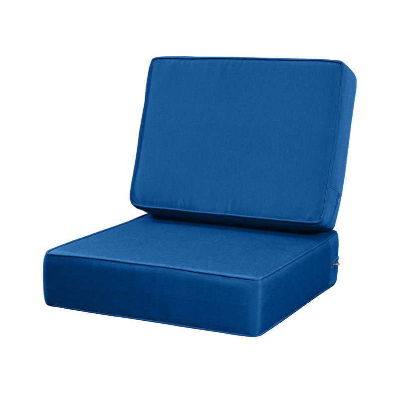 Outdoor Seat Cushion Set, Waterproof & Fade Resistant Patio Chair Cushions, Outdoors Cushion For Patio Furniture, 24 X 24 X 6 Inch, Outdoor Couch Cushions With Zippers，Navy Blue