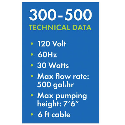  Aquagarden 500 gph Submersible Pump