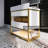 Celestia 36" Freestanding Bathroom Vanity with LED Light, Engineered Stone& Fluted Drawers, Gold Hardware-1275791174