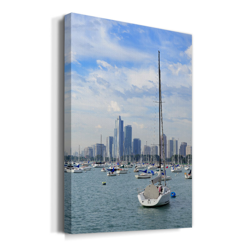 Chicago Harbor III sur toile, H 48 po x l 32 po x P 1,5 po