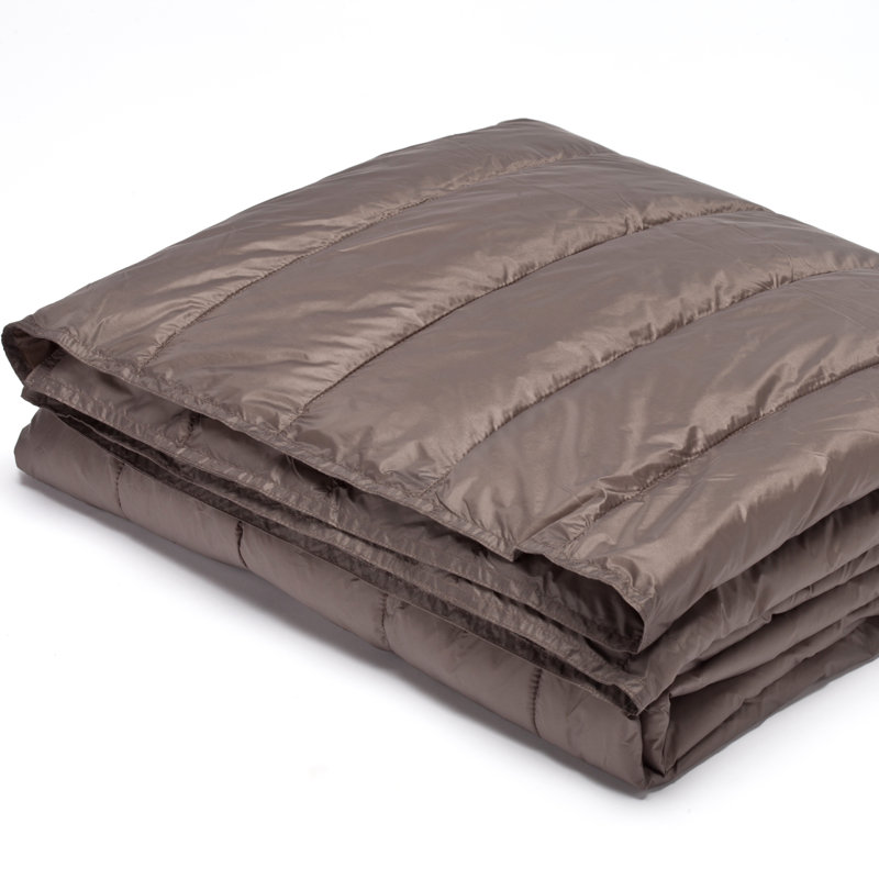 Quilted Throw Blanket, Taupe, Full