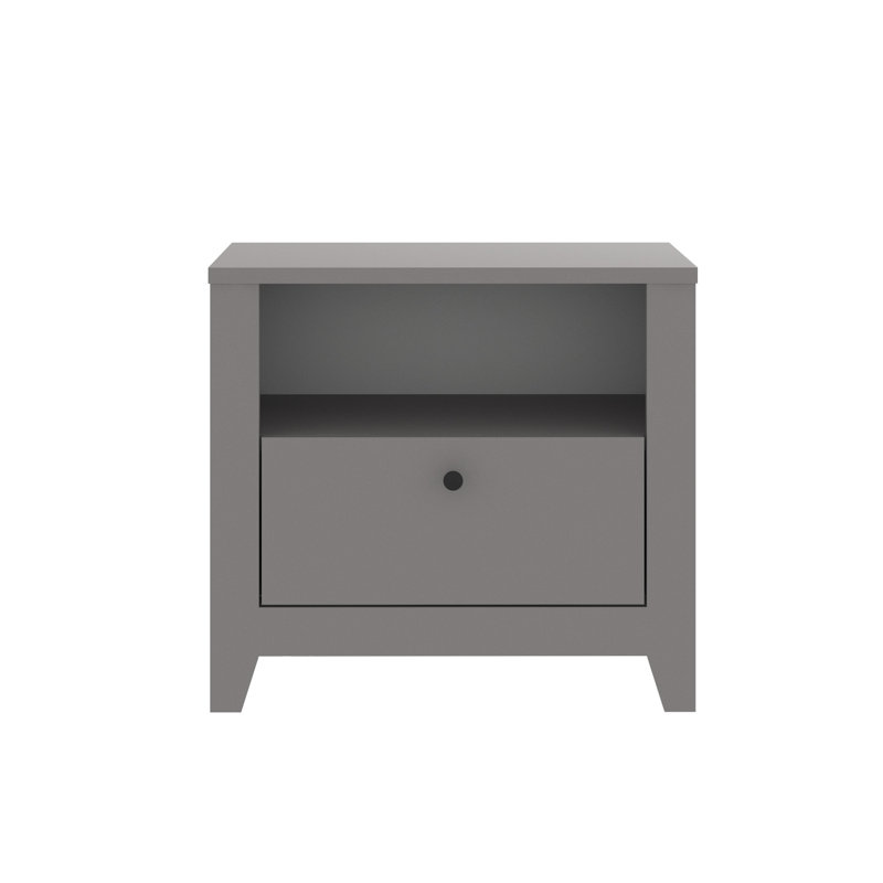 55cm W Manufactured Wood Bedside Table, Grey