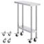 Table de travail en acier inoxydable, hauteur de 38 pouces, tablette réglable, roulettes incluses-1616522684