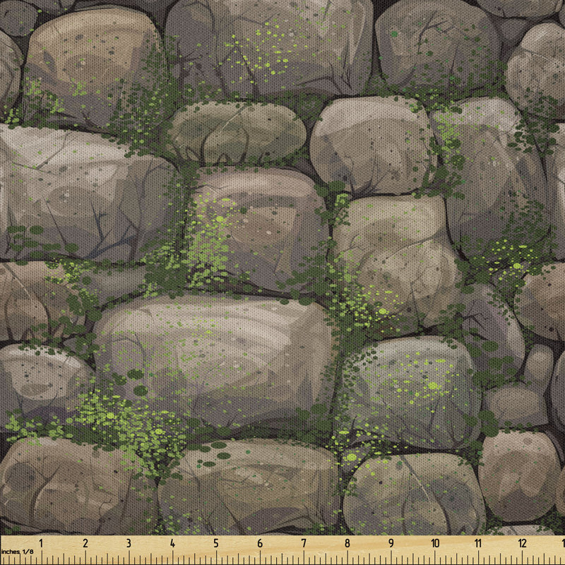Daundry Stones Covered with Moss Rock Multi-purpose Fabric