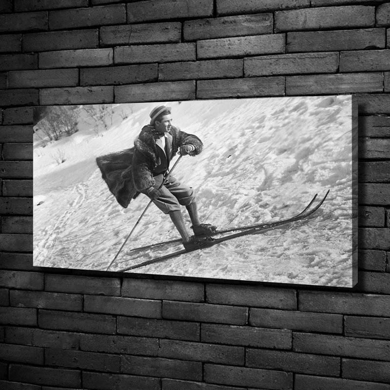 Skier - No Frame Print on Glass, Canvas, 50cm H x 100cm W x 2cm D
