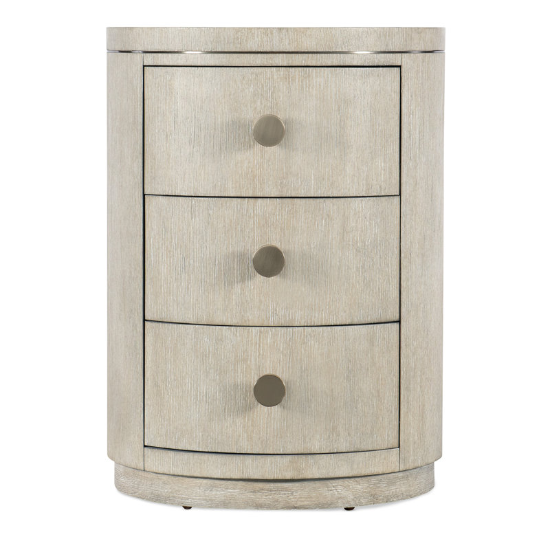 Modern Mood 3 - Drawer Nightstand, Light Wood/Diamond