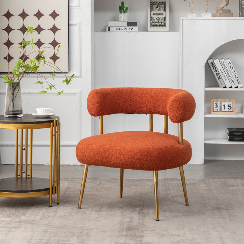 Upholstered Barrel Chair, Orange