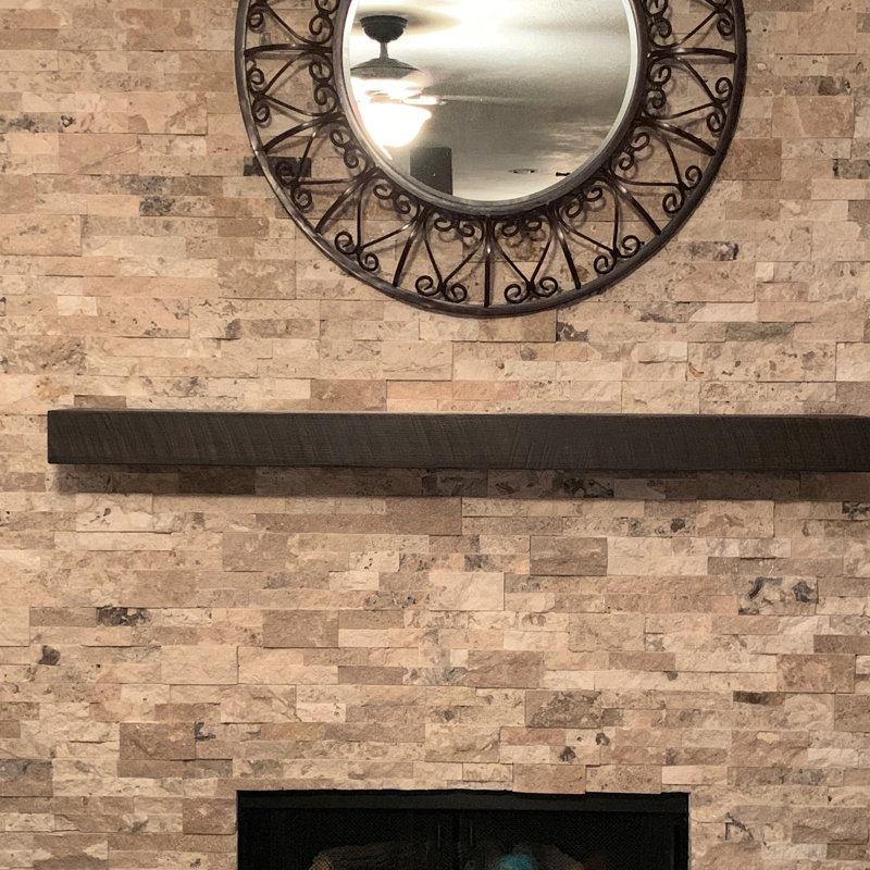 Anniek Fireplace Shelf Mantel, Dark Brown, 72"