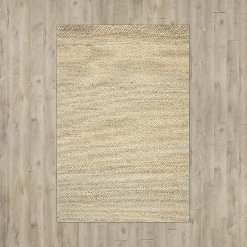 Tapis beige à motif géométrique tissé à plat à la main Chester, Rectangle 2 pi 6 po x 4 pi