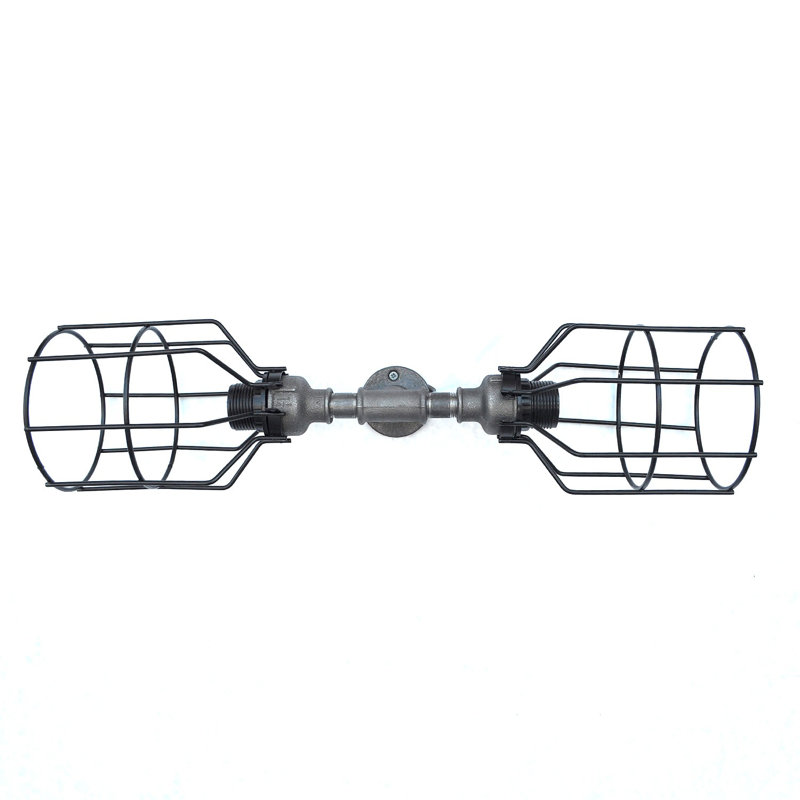 Lampe murale industrielle, conception de tuyaux en fer noir, 21,3 po x 6,7 po x 6,7 po | Douille E27, câble de 70,9 pouces | Style chalet / chalet moderne, parfait pour la décoration intérieure et l'éclairage ambiant, esthétique de couleur unie unique
