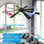 Ventilateur de plafond à 8 pales avec télécommande, lumière DEL, moteur réversible - double finition-664482482-664482484