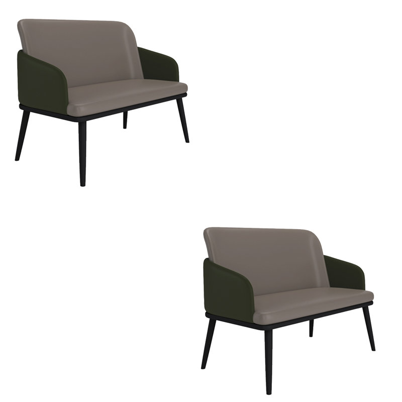 Banc rembourré en similicuir Nordic Light Luxury