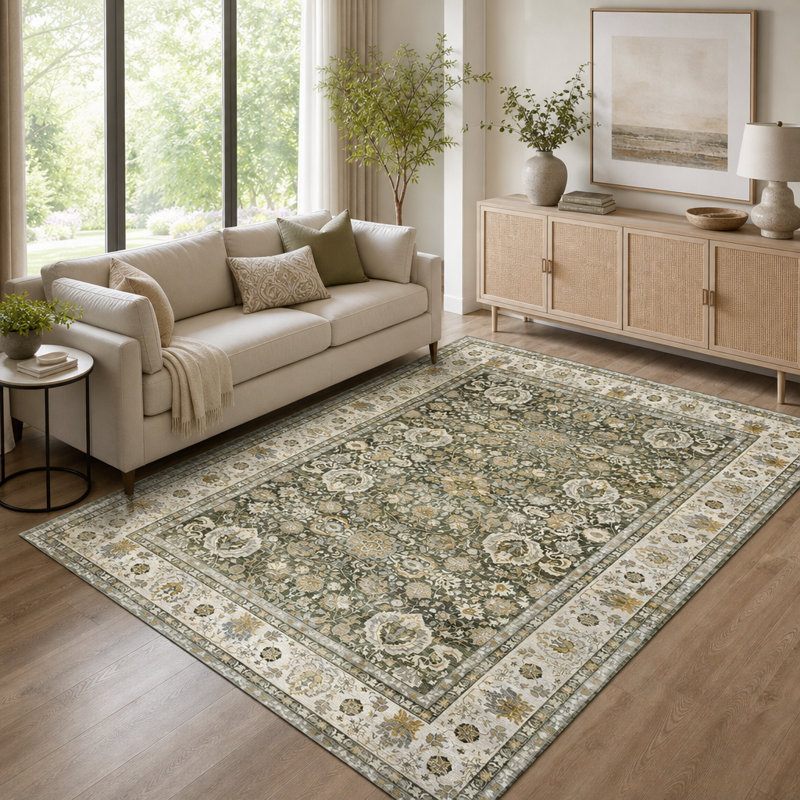 Oriental Machine Printed Area Rug, Rectangle 243.8cm × 304.8cm