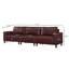 112'' Wide Faux Leather Square Arm Sofa-1974180493