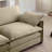 Ottoman Footstool, Tan Brown Corduroy, Retro-Modern, for 2-4 Seater Sofas | Wood | Black-1623593242