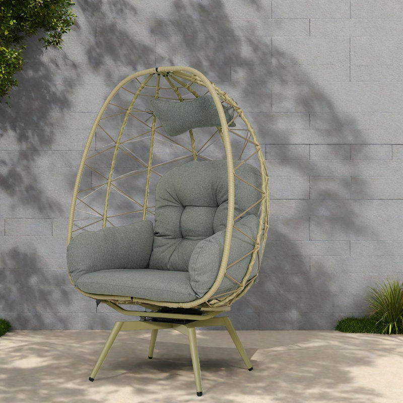 Fauteuils de patio pivotants, fauteuil en acier rotin moderne en acier Pe, Home Patio