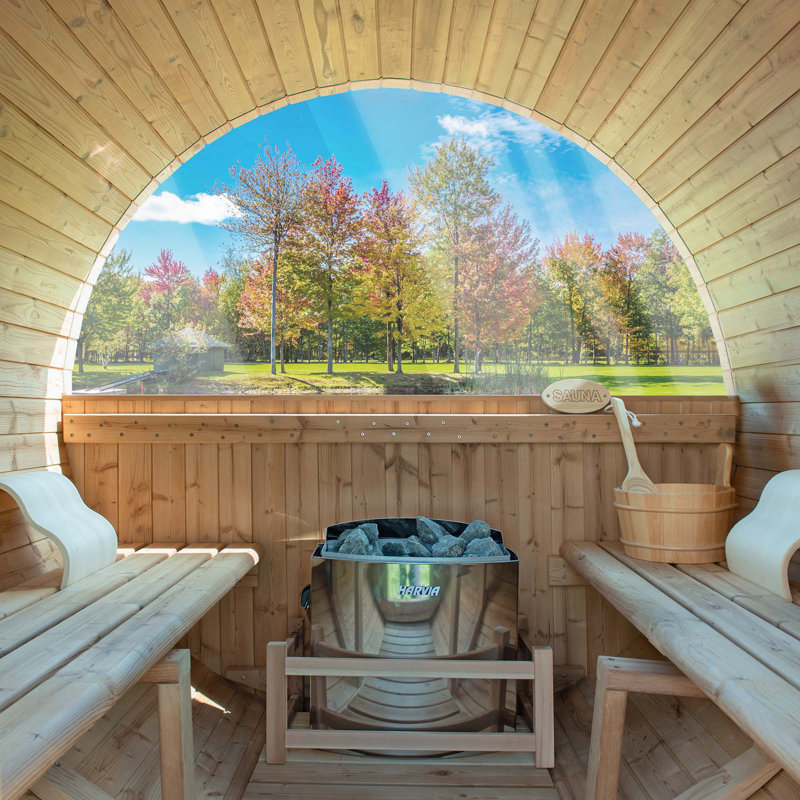 Woodbridge 4-Person Medium Brown Cedar Wet/Dry Sauna