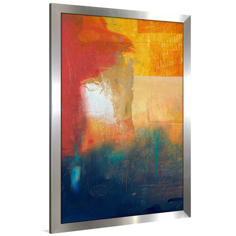 «Summer Set I», reproduction de peinture acrylique, H 39,5 po x l 27,5 po x P 0,75 po, Encadrement argenté