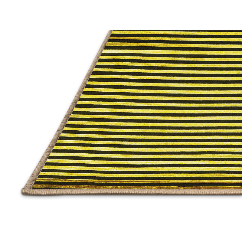 Tapis contemporains jaunes lavables à la machine 850, Rectangle 2 pi x 3 pi