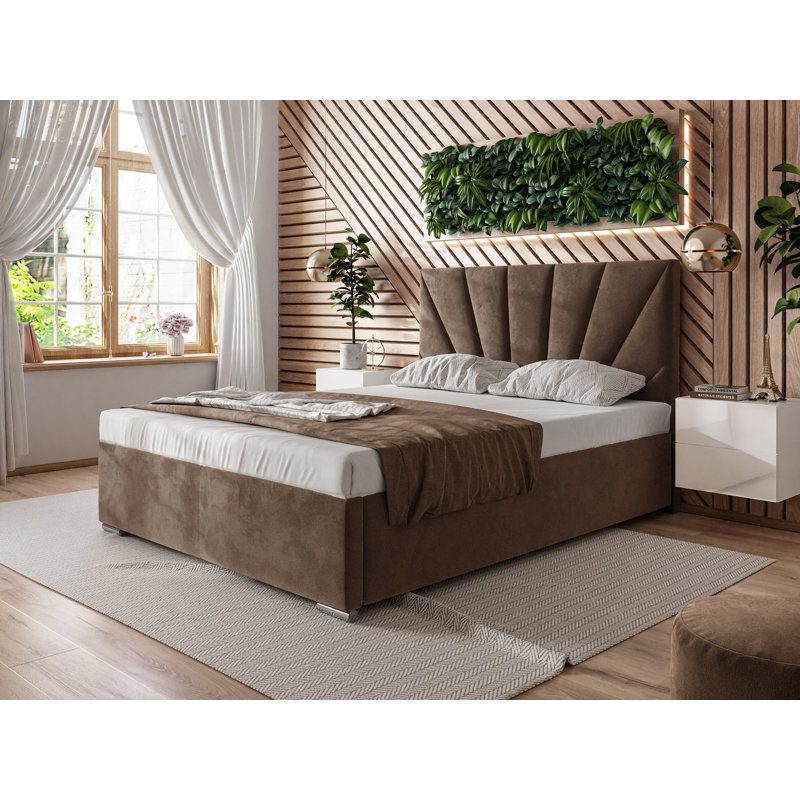 Maeystown Upholstered Ottoman Storage Bed, Tan, 180 x 200cm