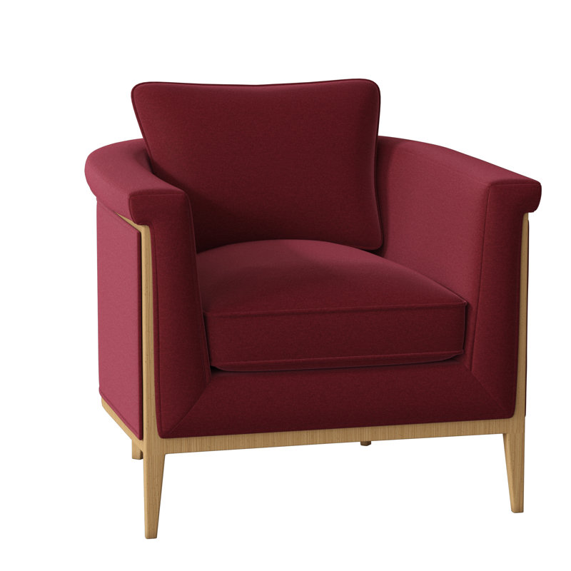 Fauteuil demi-tonneau Chalice, Rouge Margaret, Ambre