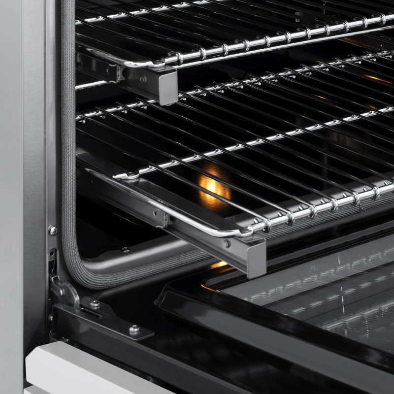 ZLINE Autograph 36 in. Paramount Induction Range with 5 Element Cooktop & Champagne Bronze Accents, White Matte