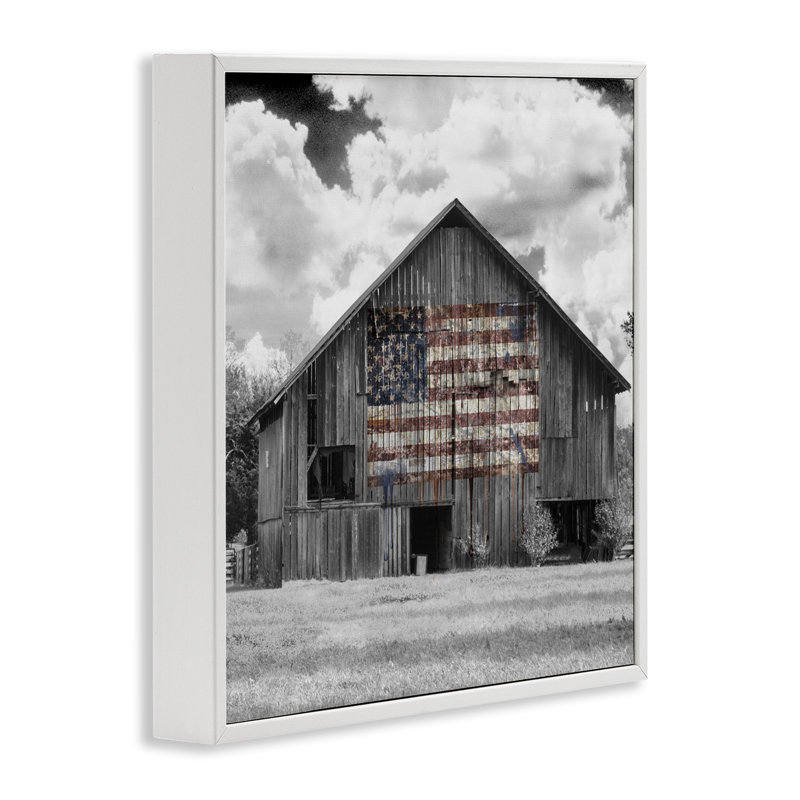 Giclée encadrée de drapeau des États-Unis, signée Decent Exposures, H 17 po x l 17 po