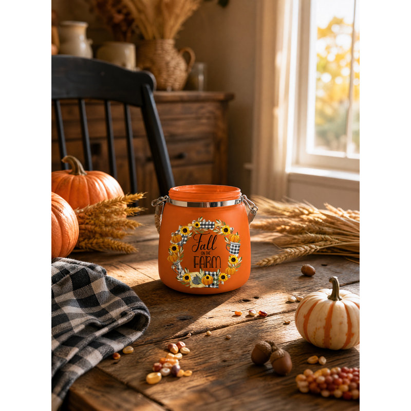 LED Harvest Glass Jar - Farm