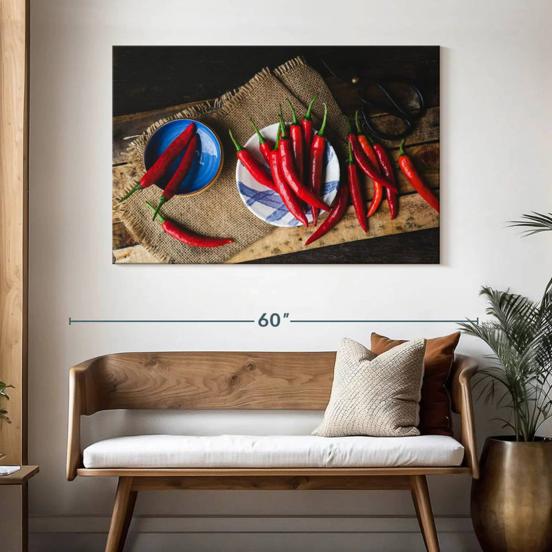 Yarlin Red Chilies, 32" H x 48" W