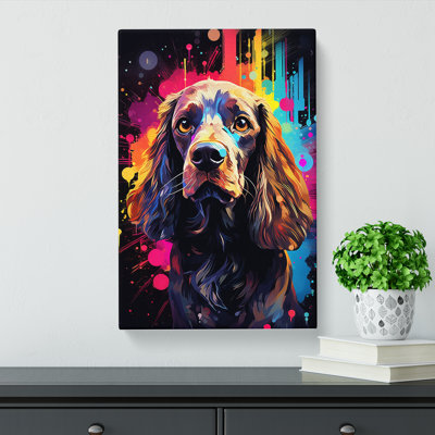 Cocker Spaniel Futurism Art - Wrapped Canvas