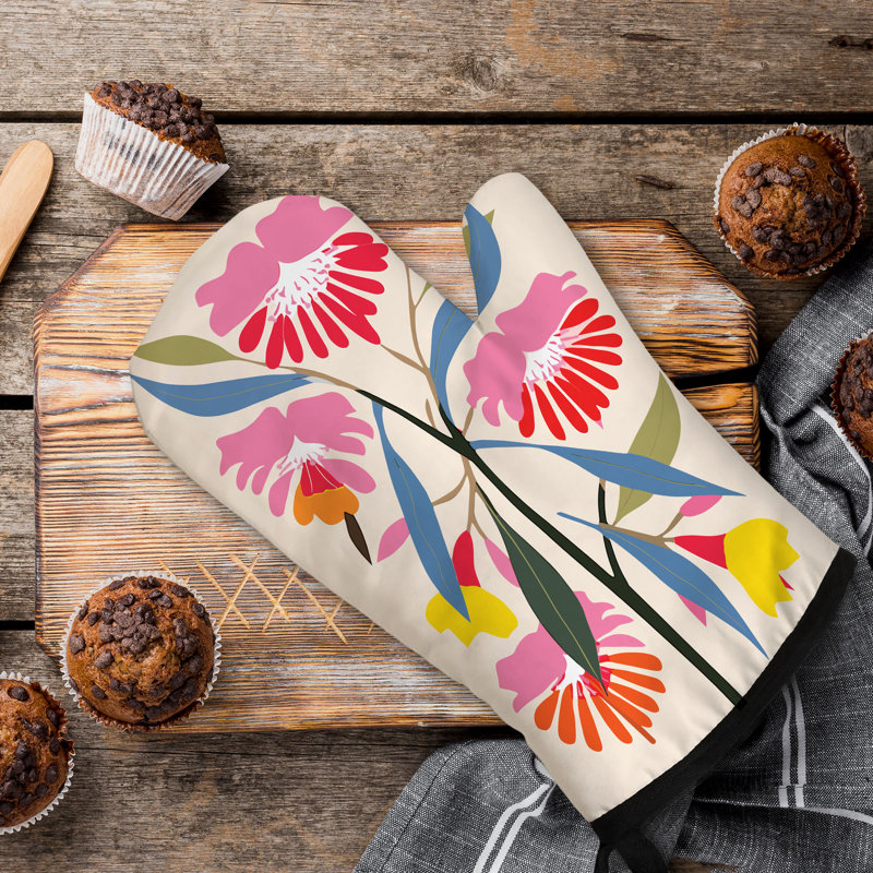 Stipple Petals Oven Mitt Cotton Twill