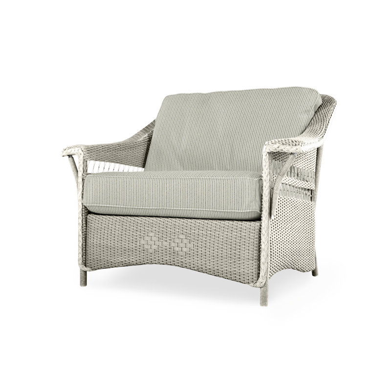 Nantucket Outdoor Lounge Chair, Delicate Botanical Slate, Linen