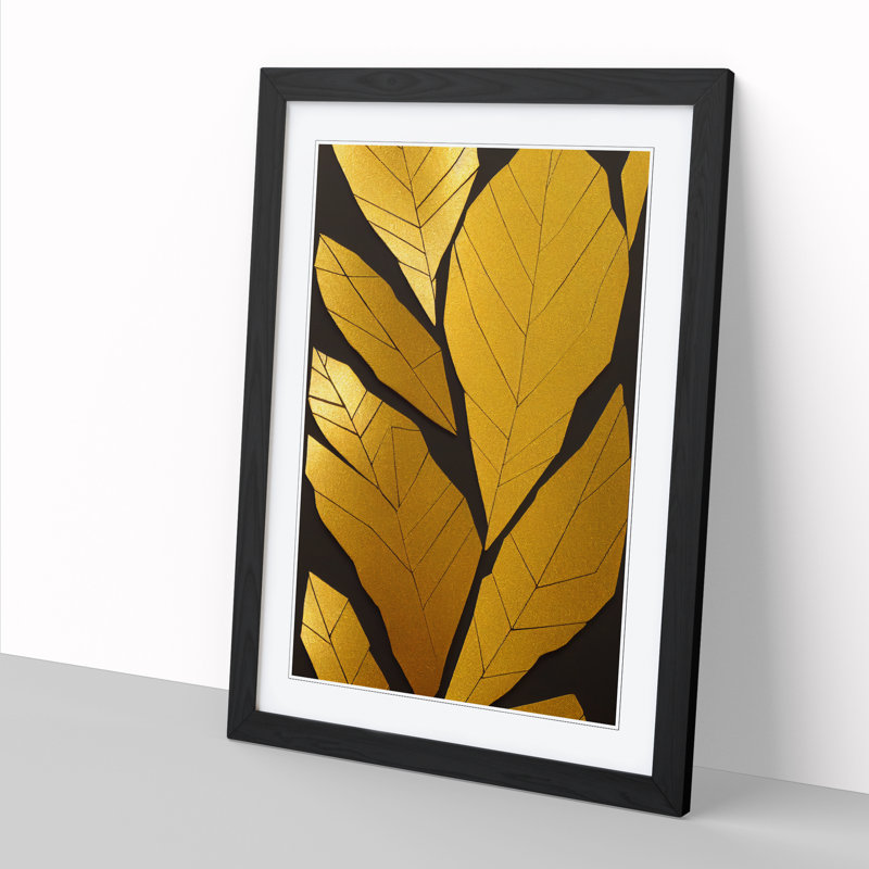 Golden Leaf Vol.1 - Wall Art, 64cm H x 46cm W x 2cm D, Oak