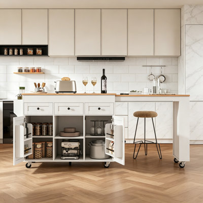 Kitchen Island With Extendable Dining Table