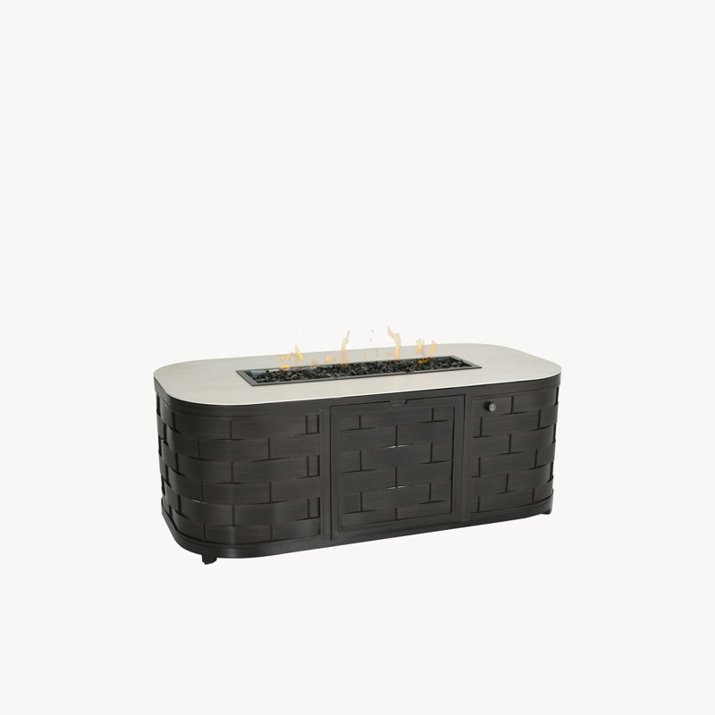 Biscayne 30" x 60" Oval Coffee Table with Firepit