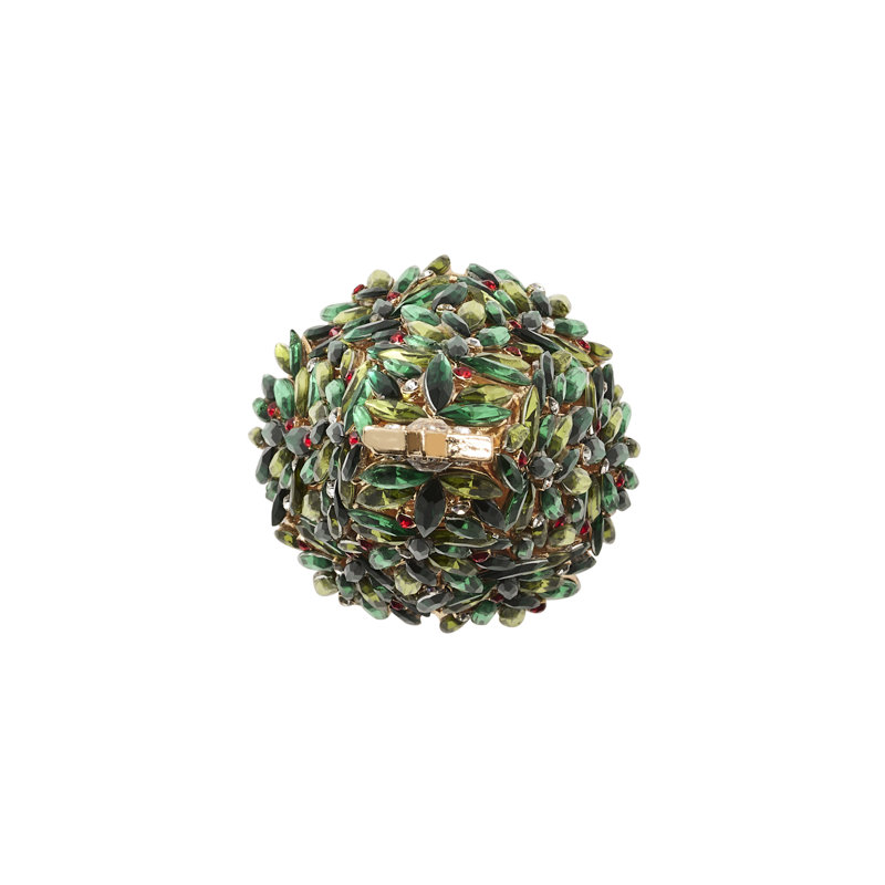Bejeweled Xmas Napkin Ring Set in a Gift Box
