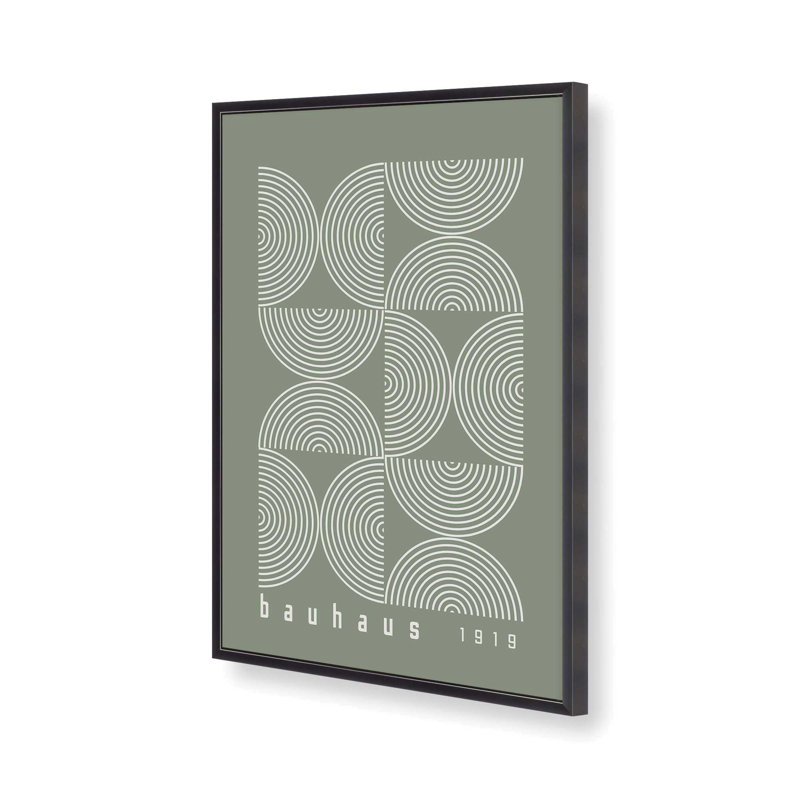 «Green Bauhaus Composition II», reproduction, H 15,25 po x l 12,25 po x P 1,25 po, Reproduction encadrée sans passe-partout