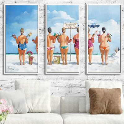 " No Alcohol Beyond This Point II " by Ronald West 3 - Pieces Painting Print