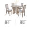 Moyo 5Pc Dining Set, Light Grey, Rustic Style Grey Round Wood Top