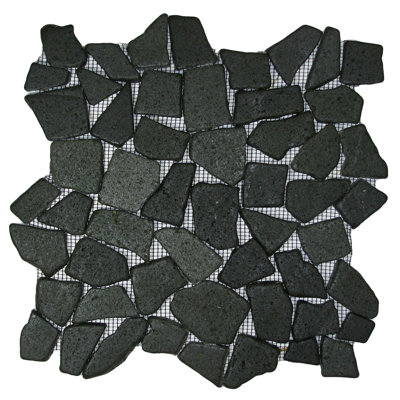 Sankuru Random Natural Stone Mosaic Black Tile Waterproof for Backsplash Flooring Showers 1 Sq. Ft.