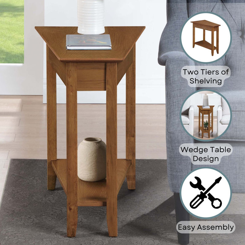Carbin 24" Tall End Table with Shelf, Driftwood