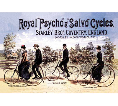Affiche rétro psycho et cycles de salvo royal