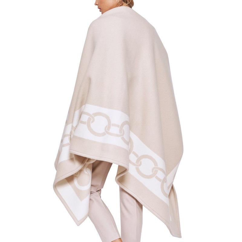 Chains Hand Woven Throw Blanket, Beige/Milk