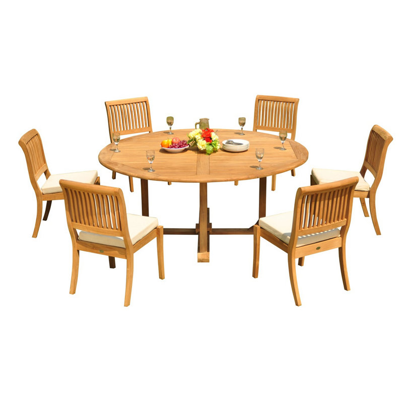 Ensemble repas 7 pièces teck Masten