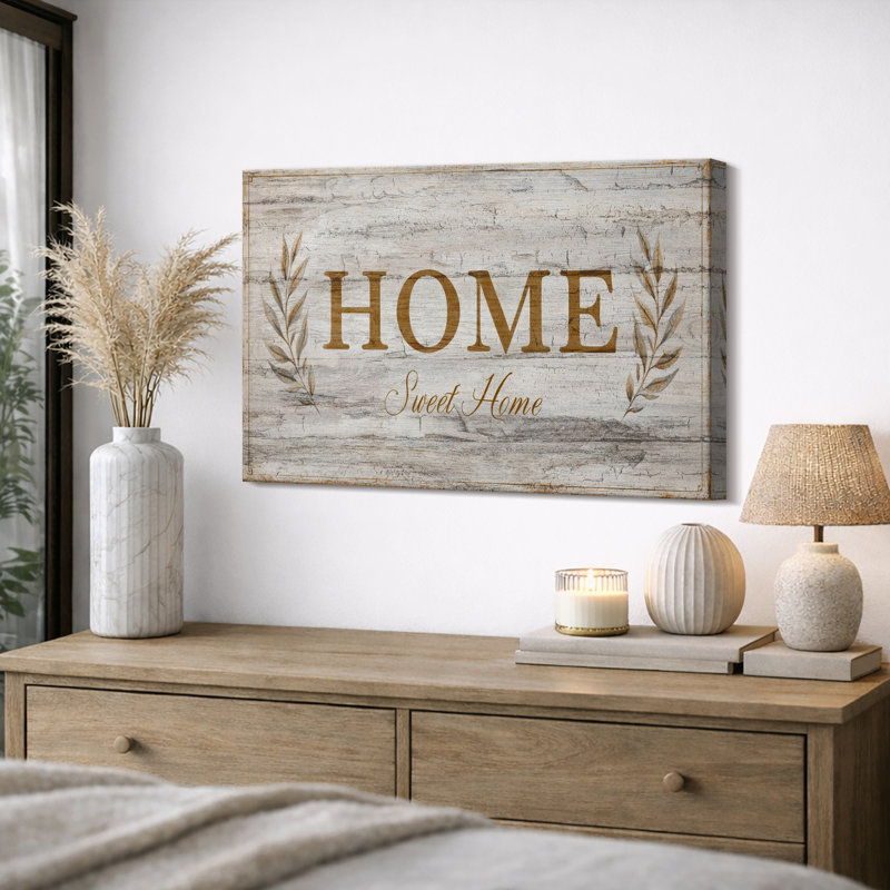 Œuvre de Home, Sweet Home Home, Toile tendue, H 16 po x l 24 po x P 1,5 po