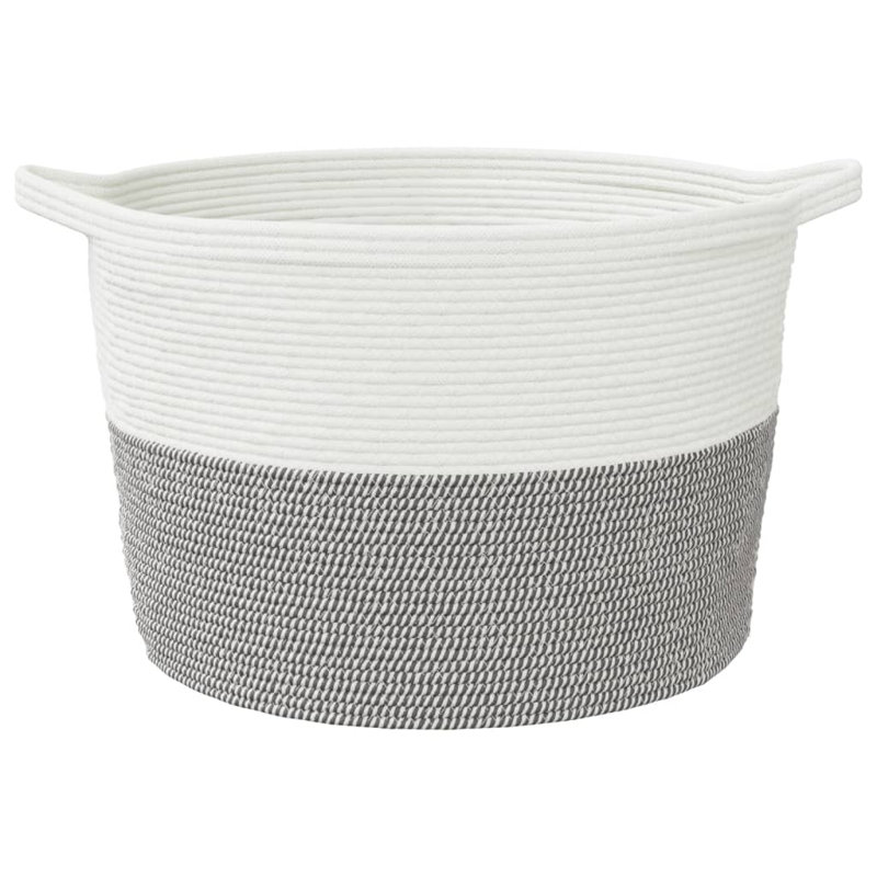 Adrik Laundry Basket with Handles, Grey/White